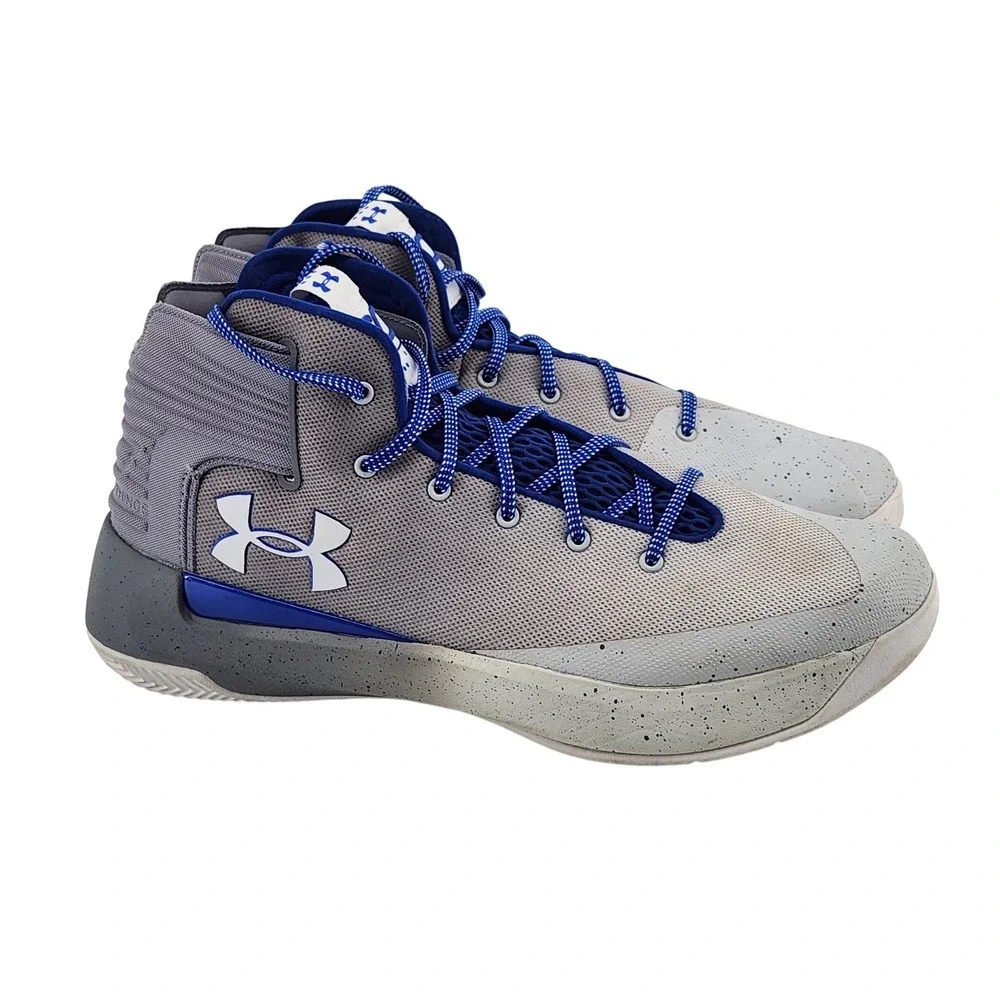 Under Armour SC 3Zero Mens 13 Gray Blue Curry‎ Basketball Shoes 1298308